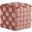 Braided Square 16 Inch Ottoman In Pink Velvet