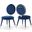 Brandy Velvet Dining Chair Set of 2 In Navy