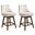 Branson 26 Inch Counter Height Swivel Barstool Set of 2 In Beige and Brown