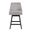 Branson Solid Wood Fabric Seat Upholstered 26 Inch Counter Height Swivel Barstool In Gray