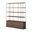 Braxton Wood with Antique Brass Metal Three Shelf Shelving Unit In Dark Brown