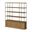 Braxton Wood with Antiqued Brass Metal 3 Tiers 2 Door Shelving Unit In Brown