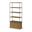 Braxton Wood with Dark Aged Brass Metal Three Shelf Shelving Unit In Brown