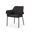 Brently Matte Black Metal Legs Dining Chair  Set Of 2 In Gray Fabric