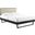 Bridgette Full Wood Platform Bed With Angular Frame In Black and Beige