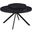 Briggs Round Marble Printed Glass Top Coffee Table In Black