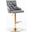 Brightcast 2 Piece Velvet Tufted Gold Bar Stools In Dark Gray
