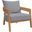 Brisbane Teak Wood Outdoor Patio Armchair In Natural Gray