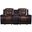 Briscoe Light And Dark Brown Double Glider Reclining Console Loveseat