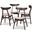 Britte Mid-Century Modern Beige Fabric Upholstered Dark Oak Brown Finished 4-Piece Wood Dining Chair Set