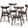Britte Mid-Century Modern Dark Grey Fabric Upholstered Dark Oak Brown Finished 4-Piece Wood Dining Chair Set