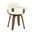 Brivo Wooden Dining Chair with Walnut Color Frame In White