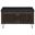 Brixton 2-Door Padded Entryway Shoe Storage Bench In Smoked Oak and Black