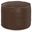Brody Vegan Faux Leather 20 Inch Round Pouf In Distressed Dark Brown