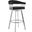Bronson 25 Inch Black Faux Leather and Brushed Stainless Steel Swivel Bar Stool