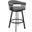 Bronson 25 Inch Counter Height Swivel Bar Stool In Black Finish and Gray Faux Leather