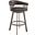 Bronson 25 Inch Counter Height Swivel Bar Stool In Java Brown Finish and Chocolate Faux Leather