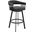 Bronson 29 Inch Bar Height Swivel Bar Stool In Black Finish and Black Faux Leather