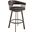 Bronson 29 Inch Bar Height Swivel Barstool In Java Brown Finish and Chocolate Faux Leather