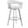 Bronson 29 Inch White Faux Leather and Brushed Stainless Steel Swivel Bar Stool