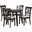 Brooke Fabric and Wood 5 Piece Dining Set In Grey and Dark Brown