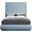 Brooke Linen Textured Fabric King Bed In Sky Blue