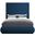 Brooke Linen Textured Fabric Queen Bed In Navy