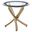 Brooke Round Glass Top Side End Table Metal Base In Rose Brass