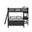 Brooklyn Kids Twin Over Full Loft with Ladder and Desk with Speaker In Charcoal