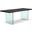 Brooks 40 x 116 Inch Dining Table In Ebonized Top And Clear Glass Base