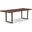 Brooks 40 x 79 Inch U Base Dining Table In Americano Top And Pewter Base