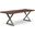 Brooks 40 x 79 Inch "X" Base Dining Table In Americano Top And Pewter Base