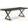 Brooks 40 x 79 Inch "X" Base Dining Table In Ebonized Top And Brass Base