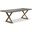 Brooks 40 x 79 Inch "X" Base Dining Table In Sandblasted Grey Top And Brass Base