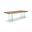 Brooks 79 Inch Glass Base Dining Table In Teak and Clear