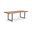 Brooks 79 Inch U Base Dining Table In Teak and Pewter