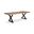 Brooks 79 Inch x Base Dining Table In Black and Teak