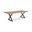 Brooks 79 Inch x Base Dining Table In Teak and Brass
