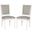 Buchanan Light Grey and Cream French Brasserie Linen Rect Side Chair Set of 2