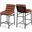 Burke Vegan Leather Counter Stool In Cognac