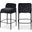 Burton Chenille Fabric Stool Set of 2 In Black