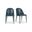 Burton Dining Chair Set of 2 In Dark Teal Vegan Leather