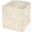 Victorian Hair On Hide with Spots Cube Ottoman In White and Gold