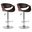 Butterfly Adjustable Height Swivel Bar Stool Set of 2 with Chrome Base In Black and Walnut