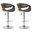 Butterfly Adjustable Height Swivel Bar Stool Set of 2 with Chrome Base In Gray and Walnut