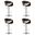 Butterfly Adjustable Height Swivel Bar Stool Set of 4 with Chrome Base In Black and Walnut