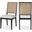Butterfly Cream Linen Textured Fabric Dining Chair Set of 2 In Black
