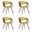 Butterfly Dining Chair Set of 4 In Walnut and Green