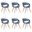Butterfly Dining Chair Set of 6 In Walnut and Blue