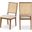 Butterfly Linen Textured Fabric Dining Chair Set of 2 In Cream
